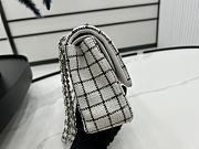 Chanel Classic Flap Bag in Cotton Tweed White 20cm - 3