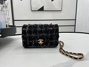 Chanel Classic Flap Bag in Cotton Tweed Black 20cm - 1