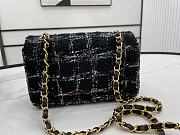 Chanel Classic Flap Bag in Cotton Tweed Black 20cm - 5