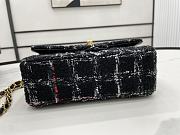 Chanel Classic Flap Bag in Cotton Tweed Black 20cm - 4