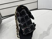 Chanel Classic Flap Bag in Cotton Tweed Black 25cm - 6