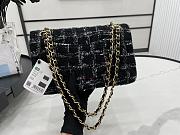 Chanel Classic Flap Bag in Cotton Tweed Black 25cm - 5