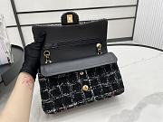 Chanel Classic Flap Bag in Cotton Tweed Black 25cm - 4
