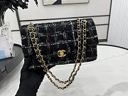 Chanel Classic Flap Bag in Cotton Tweed Black 25cm - 2