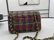 Chanel Classic Flap Bag in Cotton Tweed Multicolor 20cm 20556 - 4