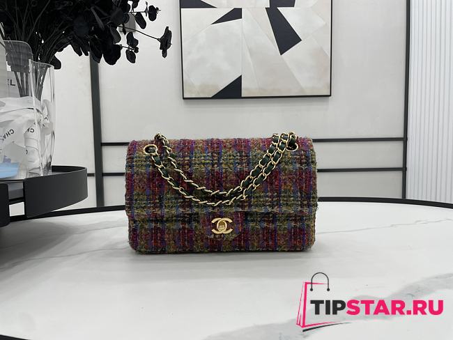 Chanel Classic Flap Bag in Cotton Tweed Multicolor 25cm 20557 - 1