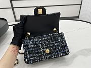 Chanel Classic Flap Bag in Cotton Tweed Navy 20cm - 4