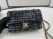 Chanel Classic Flap Bag in Cotton Tweed Navy 20cm - 3