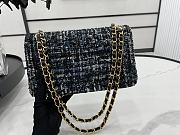 Chanel Classic Flap Bag in Cotton Tweed Navy 25cm - 5