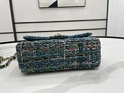 Chanel Classic Flap Bag in Cotton Tweed Dark Green 20cm - 5