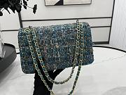 Chanel Classic Flap Bag in Cotton Tweed Dark Green 25cm - 6