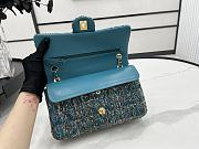 Chanel Classic Flap Bag in Cotton Tweed Dark Green 25cm - 4