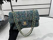 Chanel Classic Flap Bag in Cotton Tweed Dark Green 25cm - 2