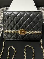 Chanel 24S Black Leather Chain Bag 18.5x14.5 cm - 1
