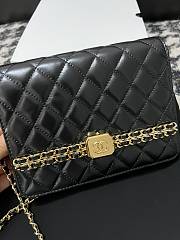 Chanel 24S Black Leather Chain Bag 18.5x14.5 cm - 3
