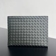 Bottega Veneta Men's Intrecciato Half Zip Pouch Slate 33x24.5x2cm - 1