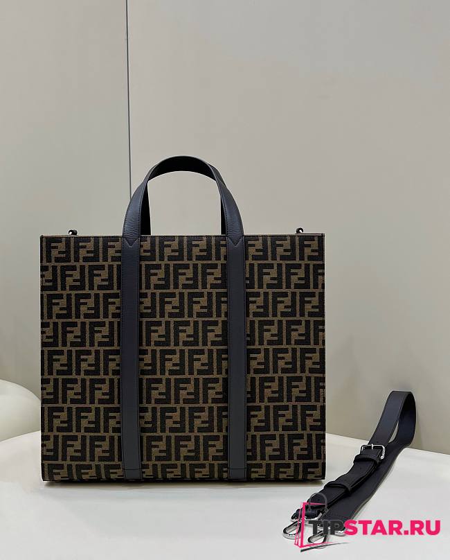 Fendi FF Motif Jacquard Tote Bag Brown 42x18x36.5cm - 1