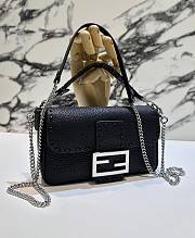 Fendi Baguette Mini Acid Black Selleria Bag 20x13x5cm - 1