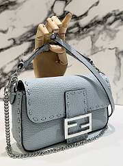 Fendi Baguette Mini Acid Light Blue Selleria Bag 20x13x5cm - 2