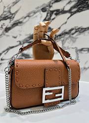 Fendi Baguette Mini Acid Gold Selleria Bag 20x13x5cm - 2