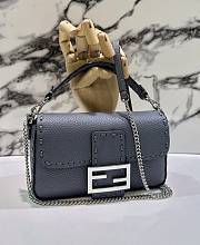 Fendi Baguette Mini Acid Blue Selleria Bag 20x13x5cm - 1