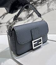 Fendi Baguette Mini Acid Blue Selleria Bag 20x13x5cm - 5