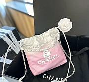 Chanel 22 Mini Handbag Patent Gradient Calfskin Lacquered Metal White Light Pink 20×19×6cm  - 5