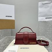 Jacquemus Le Bambino Small Flap Bag Dark Burgundy 18x6x7cm - 5