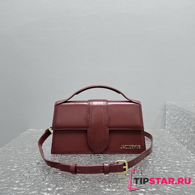 Jacquemus Le Grand Bambino Large Flap Bag Dark Burgundy 24x13x7cm - 1