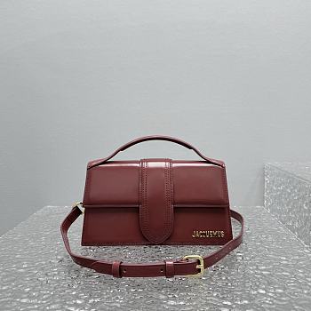 Jacquemus Le Grand Bambino Large Flap Bag Dark Burgundy 24x13x7cm