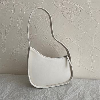 The Row Half Moon Bag in Leather White 21×6×13.5cm