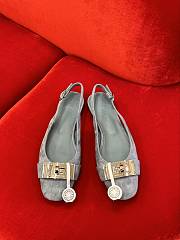 Hermes Innocente Slingback Suede Blue - 4