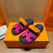 Hermes Chypre Sandal Suede Pink/ Orange - 5