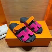 Hermes Chypre Sandal Suede Pink/ Orange - 4