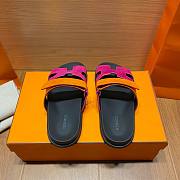 Hermes Chypre Sandal Suede Pink/ Orange - 2