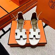 Hermes Santorini Sandal Calfskin White - 1