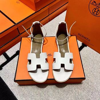 Hermes Santorini Sandal Calfskin White