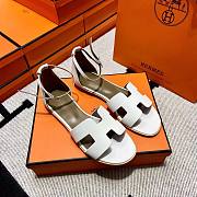 Hermes Santorini Sandal Calfskin White - 2