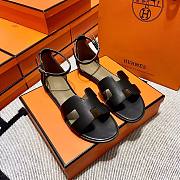 Hermes Santorini Sandal Calfskin Black - 2