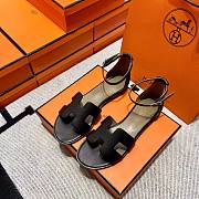 Hermes Santorini Sandal Calfskin Black - 4