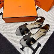 Hermes Santorini Sandal Calfskin Black - 6