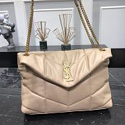 YSL Puffer Medium In Nappa Leather Dark Beige Size 35x23x13.5cm - 1