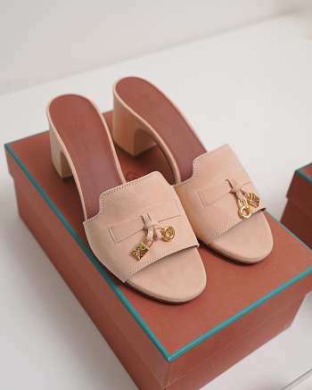 Summer Charms Sandal Suede Goatskin Pink Shell