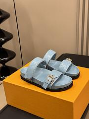 LV Bom Dia Flat Comfort Mule Sandals Light Blue 1ACKJ5 - 2