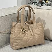 Medium Dior Toujours Bag Powder Beige Macrocannage Calfskin 28.5x21.5x19cm - 5