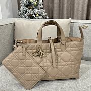 Medium Dior Toujours Bag Powder Beige Macrocannage Calfskin 28.5x21.5x19cm - 6