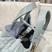 Medium Dior Toujours Bag Stone Gray Macrocannage Calfskin 28.5x21.5x19cm - 6