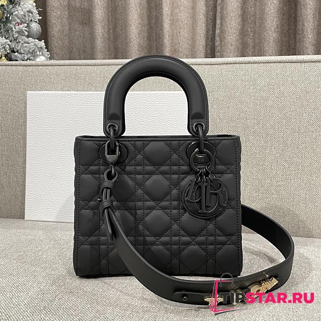 Small Lady Dior My ABCDior Bag Black Ultramatte Cannage Calfskin 20x17x8cm - 1