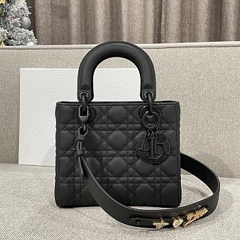 Small Lady Dior My ABCDior Bag Black Ultramatte Cannage Calfskin 20x17x8cm