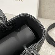 Small Lady Dior My ABCDior Bag Black Ultramatte Cannage Calfskin 20x17x8cm - 5